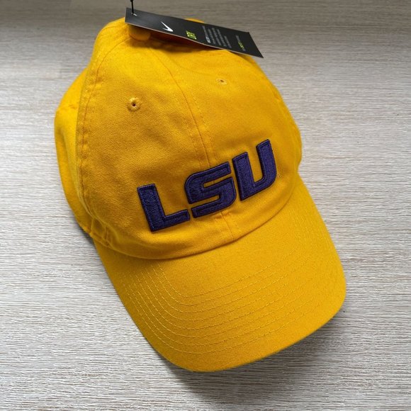 New! Nike Dri-Fit LSU Heritage 86 One Size Hat Cap Adjustable Strap Back Yellow